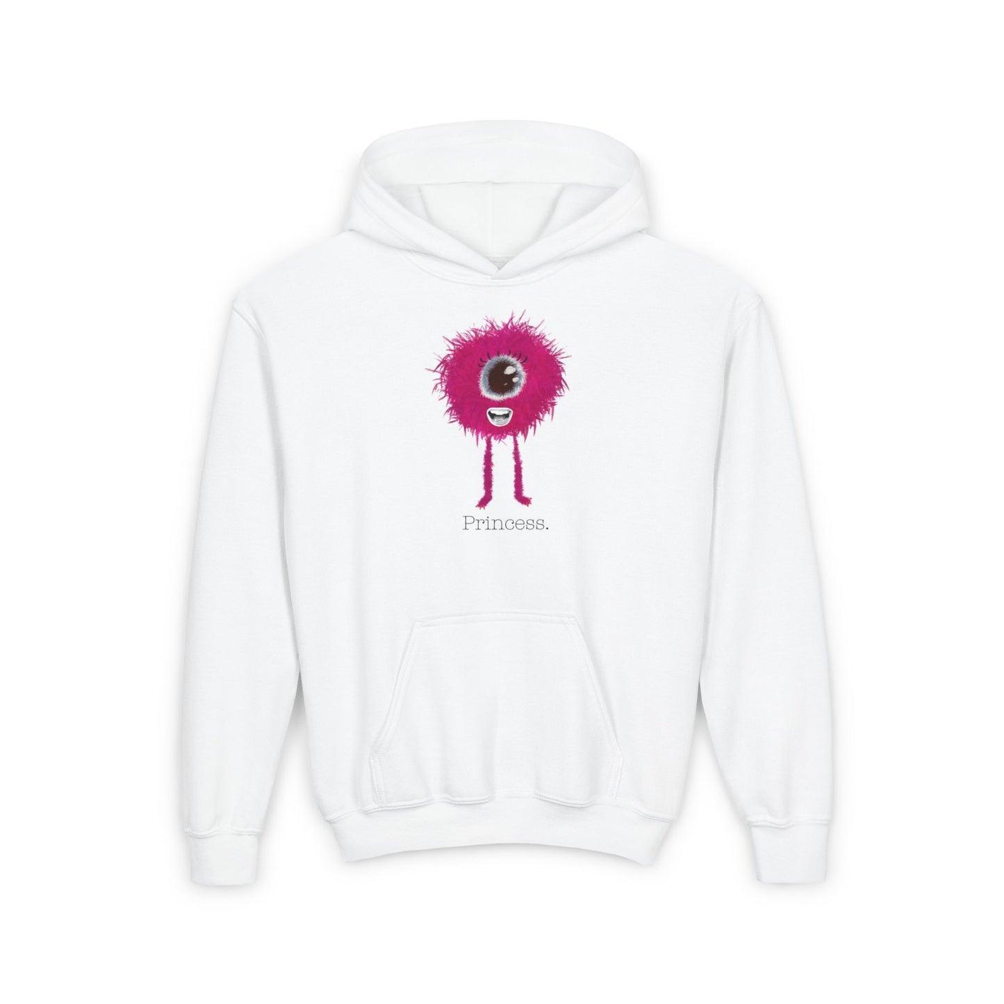 GGKreatiive: Monster Munchkin: 'Princess' Youth Hoodie -WHITE