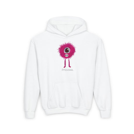 GGKreatiive: Monster Munchkin: 'Princess' Youth Hoodie -WHITE